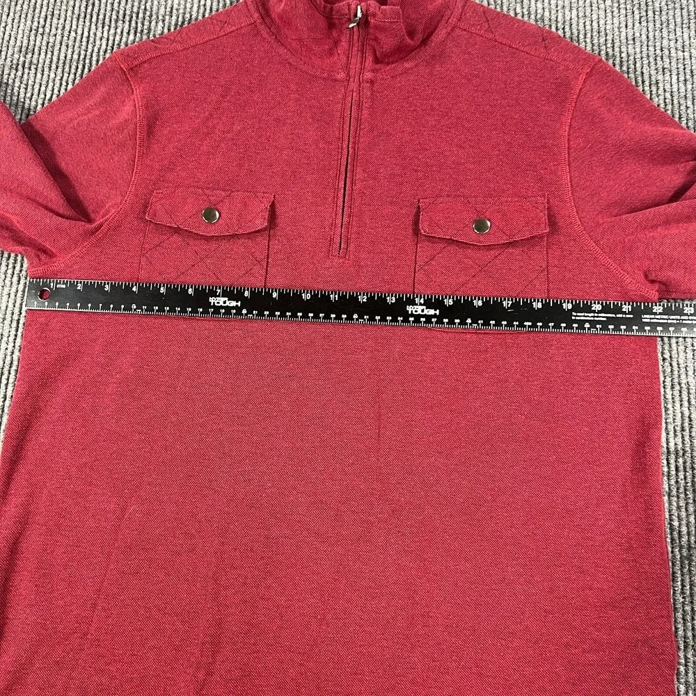 Banana Republic Sweater Mens Large Red Long Sleeve 1/4 Zip Pullover Shirt
